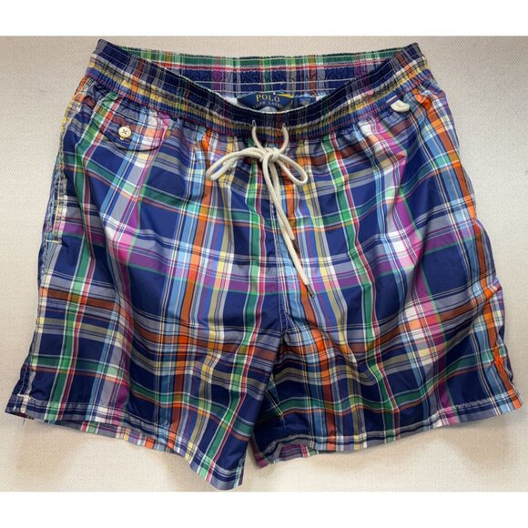 Polo Ralph Lauren Men's Traveller Swim Short Cruise Plaid Sz XL Multi Lightweigh - Picture 1 of 15